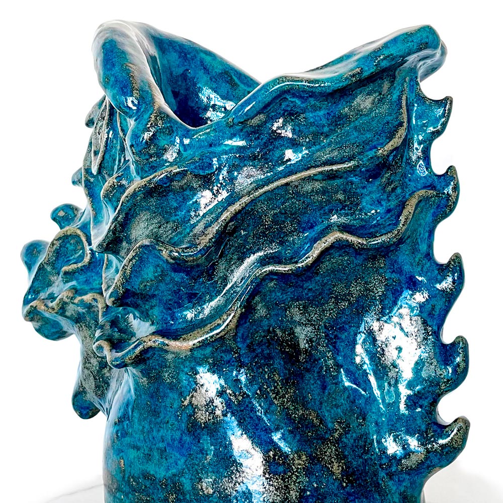 Unique blue viking sculpture for home decor