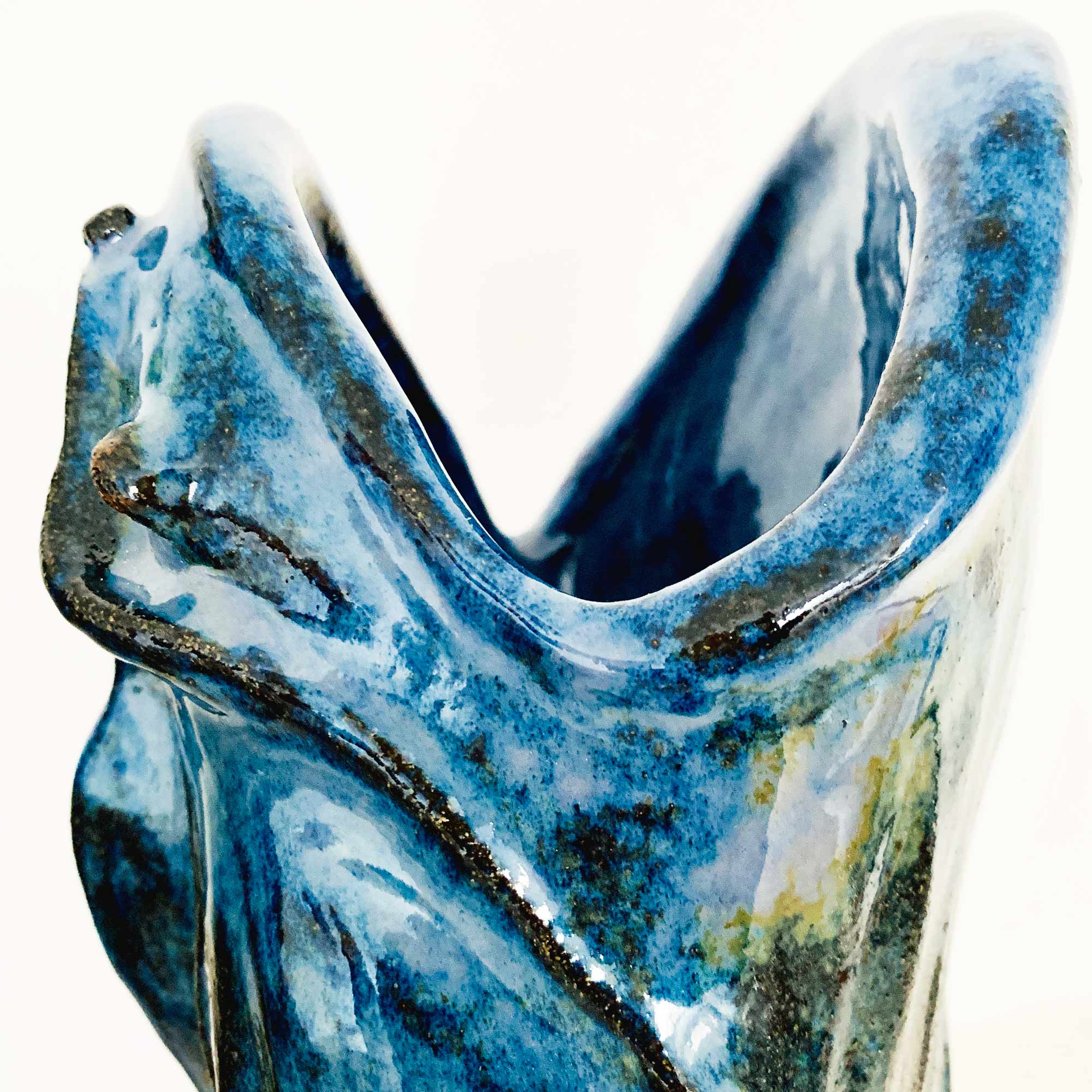 Unique blue fish sculpture for home decor