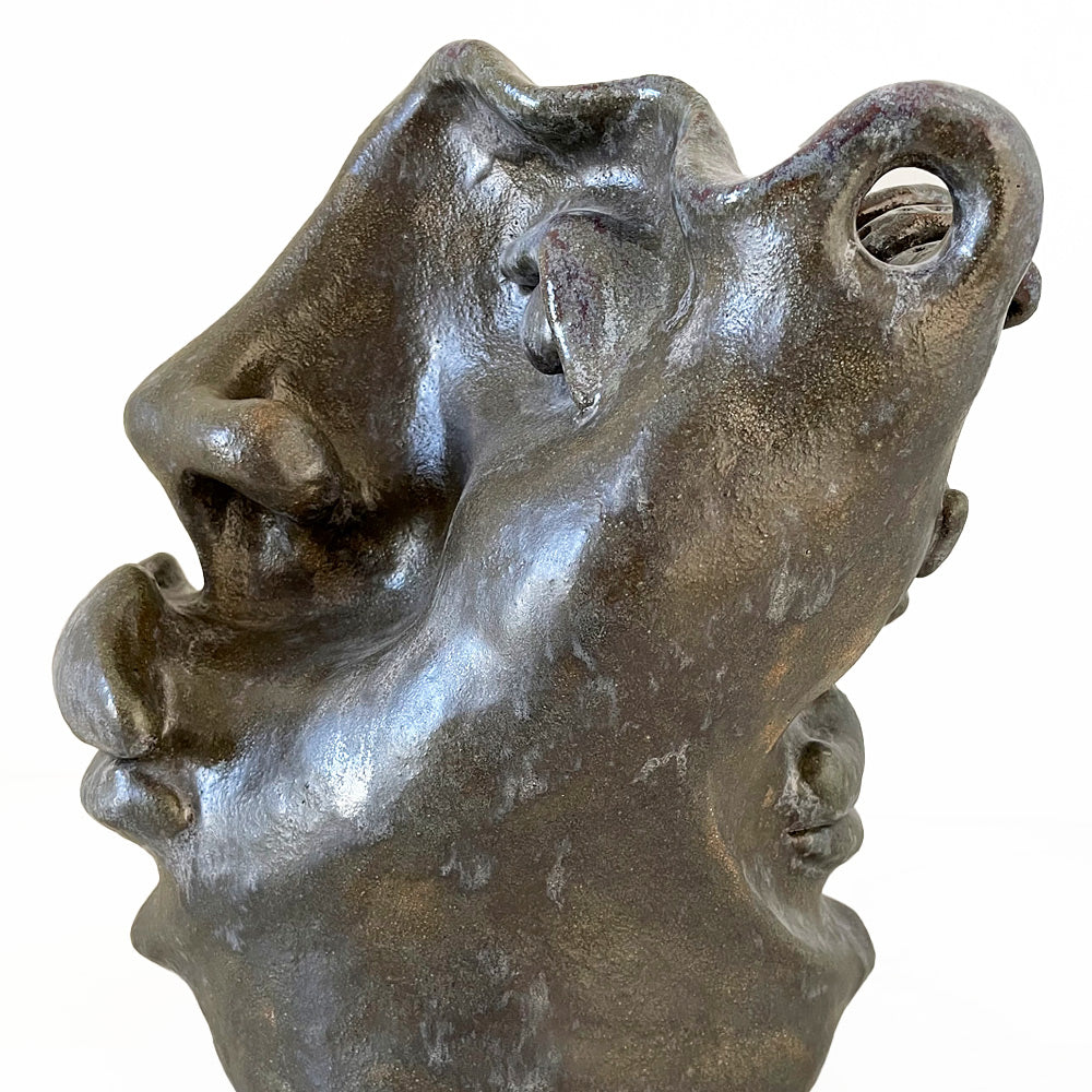 Unique grey brown art sculpture for ome decor