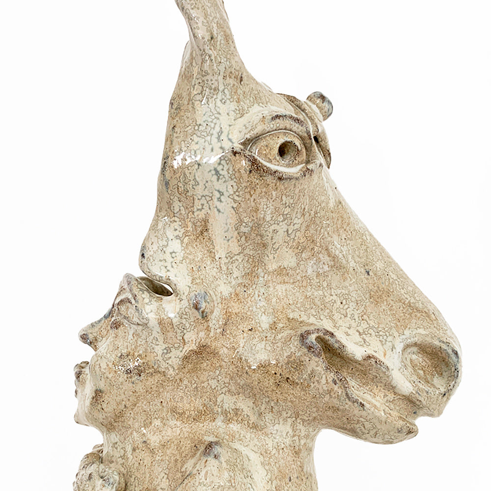 Unique beige horse sculpture for home decor