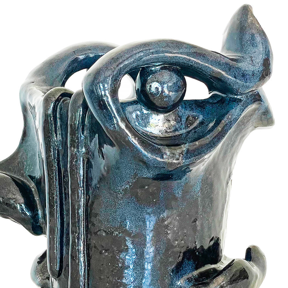 Unique blue fish eye sculpture available at Galleria Arte Casa, Port d'Andratx, Mallorca, Spain.