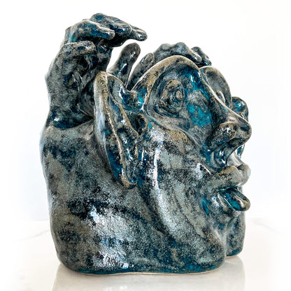 Blue Face & Hands | Sculpture | Edition of 1