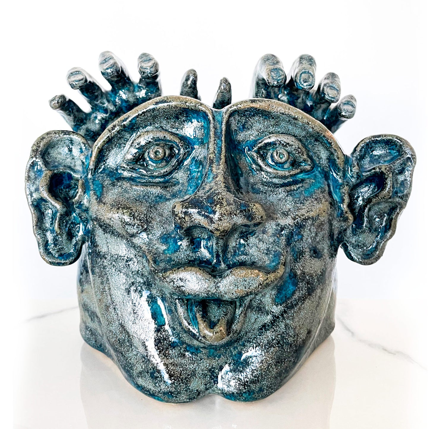 Blue Face & Hands | Sculpture | Edition of 1