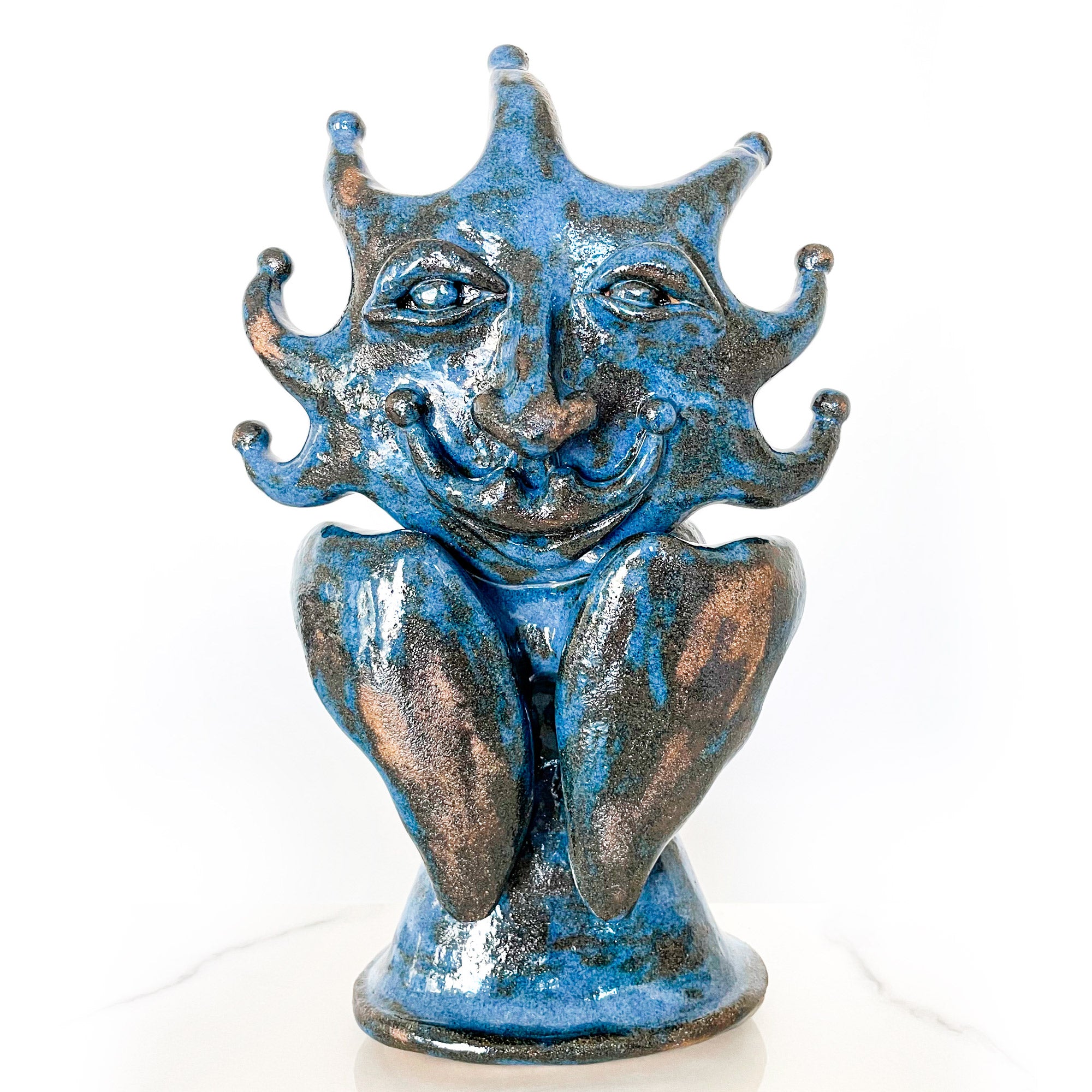 Unique blue angel sun sculpture for home decor